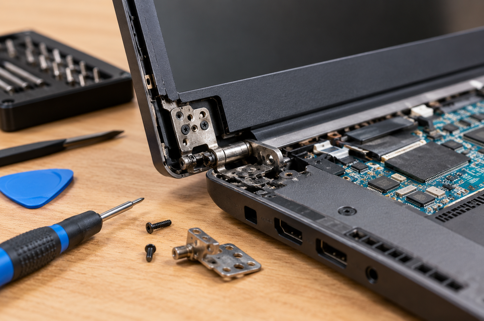 Broken laptop hinge